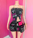 Graffiti Goddess denim skirt set