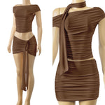 Drape skirt set
