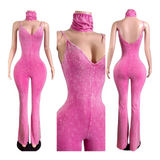 Diamond dust jumpsuit w/headband