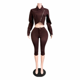 Suede Authority Capri Set