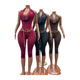 Soft Pressure Capri Jumpsuit