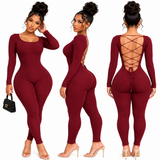 After Hours Lace Up Jumpsuit
