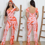 Fringe tie dye jumper w/headband