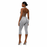 Body Language Lace Up Capri Set