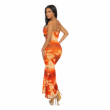 Beaded Tropical Goddess Maxi Dress