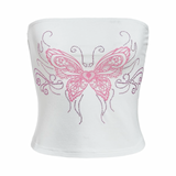 Y2K Butterfly Tube Top