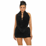 Preety Plush Fur Skirt Set