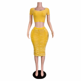 Preety Ruched Skirt Set