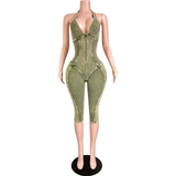In Your Town Halter Capri Jumpsuit