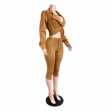 Suede Authority Capri Set