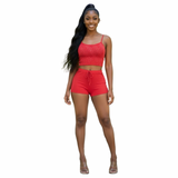 Dotted Charm Ribbed Shorts Set