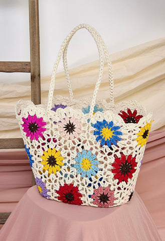 Colorful SunFlower crochet bag