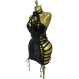 Electric Siren Lace Up Mini Dress