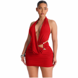 After Hours Halter Mini Dress