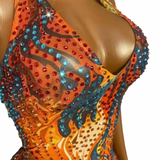 Melted Gold Rhinestone Mini Dress