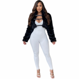 Rich Girl Energy Faux Fur Cropped Jacket