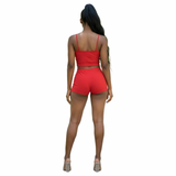 Dotted Charm Ribbed Shorts Set