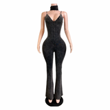 Diamond dust jumpsuit w/headband