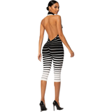 Fine Line Backless Capri Jumpsuit
