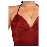 Metallic Affair Halter Midi Dress