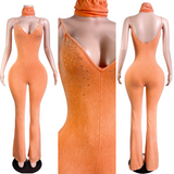Diamond dust jumpsuit w/headband