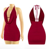 Aura drape mini dress