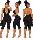 Preety Solid Basic Capri Jumpsuit
