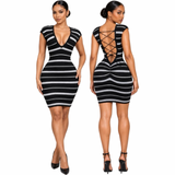 The Preety Affair Striped Mini Dress