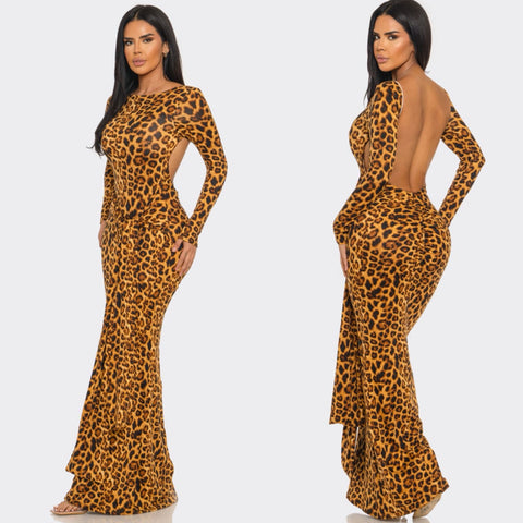 Leopard flare dress