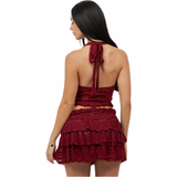 Laced in Desire Ruffle Skirt Set