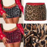 Leopard sequin bow skirt