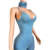 Diamond dust jumpsuit w/headband