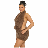 Preety Plush Fur Skirt Set