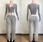 Ribbed luxe lounge set