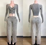 Ribbed luxe lounge set