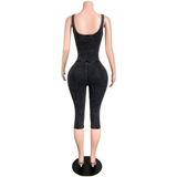 Body Language Cutout Capri Jumpsuit
