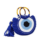 Evil eye crochet bag