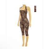 Leopard Capri Jumpsuit W/Headband