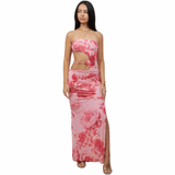 Rose Mirage Cutout Beaded Maxi Dress
