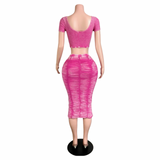 Preety Ruched Skirt Set