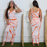 Good energy tie dye dress w/headband