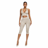 Body Language Lace Up Capri Set