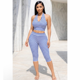 Enjoying The City Stripe Capri Set