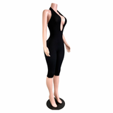 Back Talk Lace Up Capri Jumpsuit