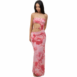 Rose Mirage Cutout Beaded Maxi Dress