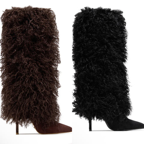 On the scene faux fur boots