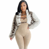 Rich Girl Energy Faux Fur Cropped Jacket