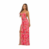 Preety Pink Paradise Beaded Maxi Dress