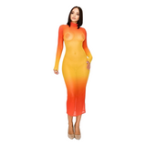 Sunset Glow Sheer Dress
