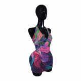 Cosmic Glow Embellished Mini Dress